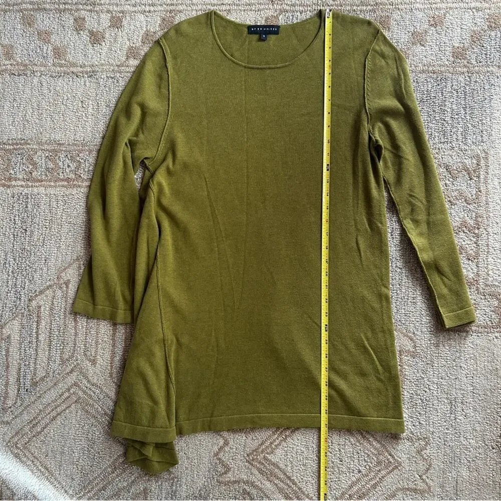 Asymmetrical Lagenlook Cotton Tunic Dress‎ Capsule Layering Bryn Walker Green S